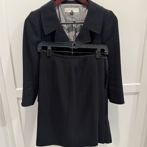 Tahari Black Pinstripe Blazer and Skirt Set